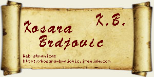 Kosara Brđović vizit kartica